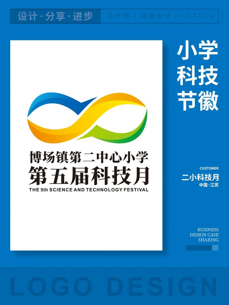 学校科技节logo.博场镇第二小学第五届科技月 设计寓意: